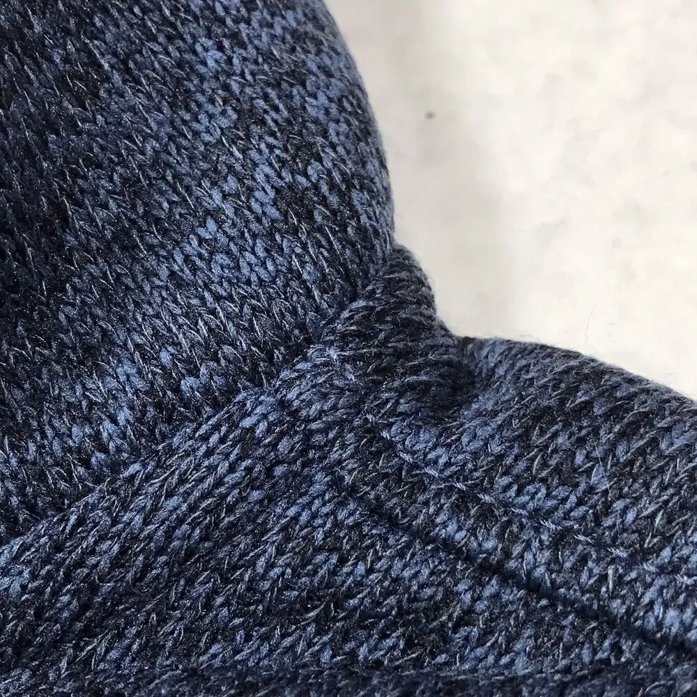 EDDIE BAUER 1/4 Button Fleece Sweater Men M Blue Lined Knit Outdoor Pullover